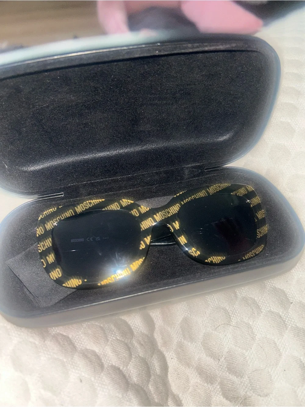 Moschino Black Sunglasses with Gold Logo Print